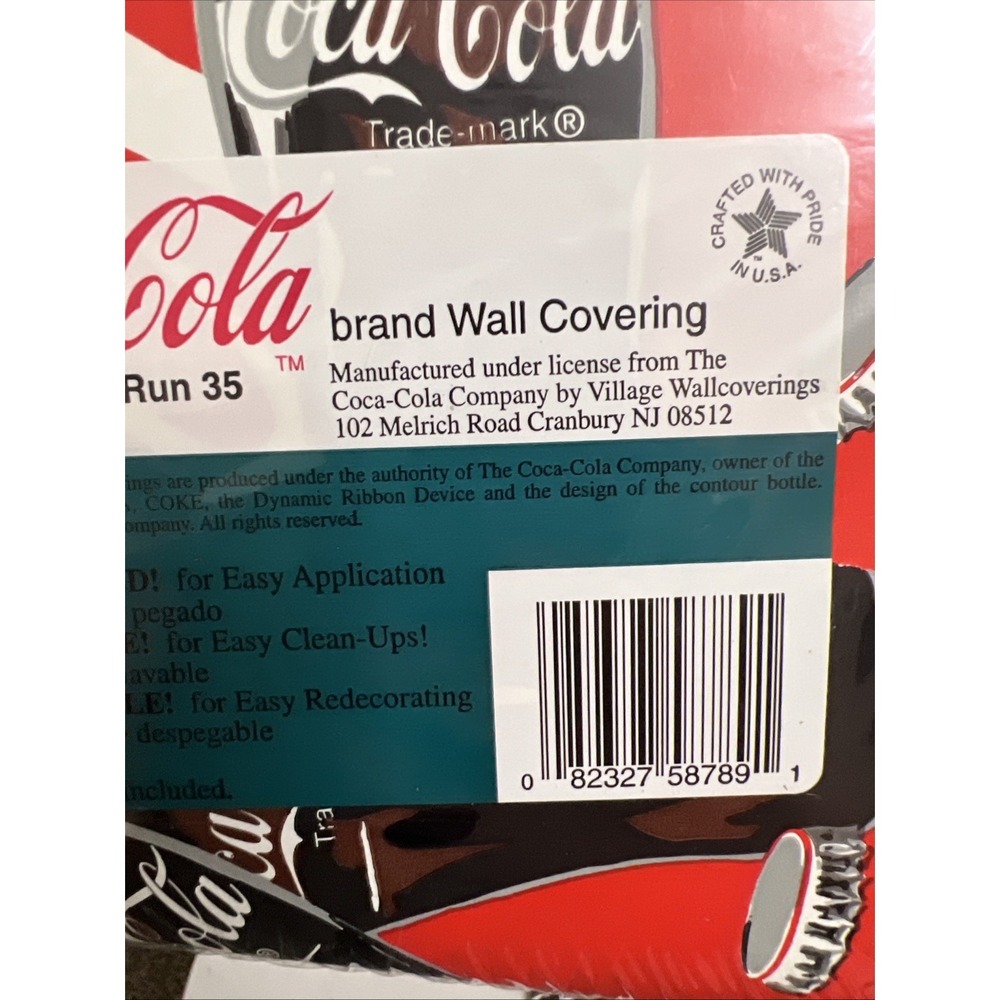 Genuine Vintage Red Coca Cola Coke Soda Bottles Caps Wall Paper Border Roll 30'‎ - Picture 8 of 9